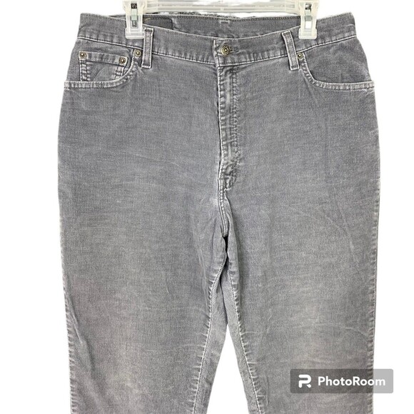 Levis 550 Gray Corduroy Jeans Women 16 L Relaxed Fit Hi-Rise Pin-whale - Picture 2 of 8